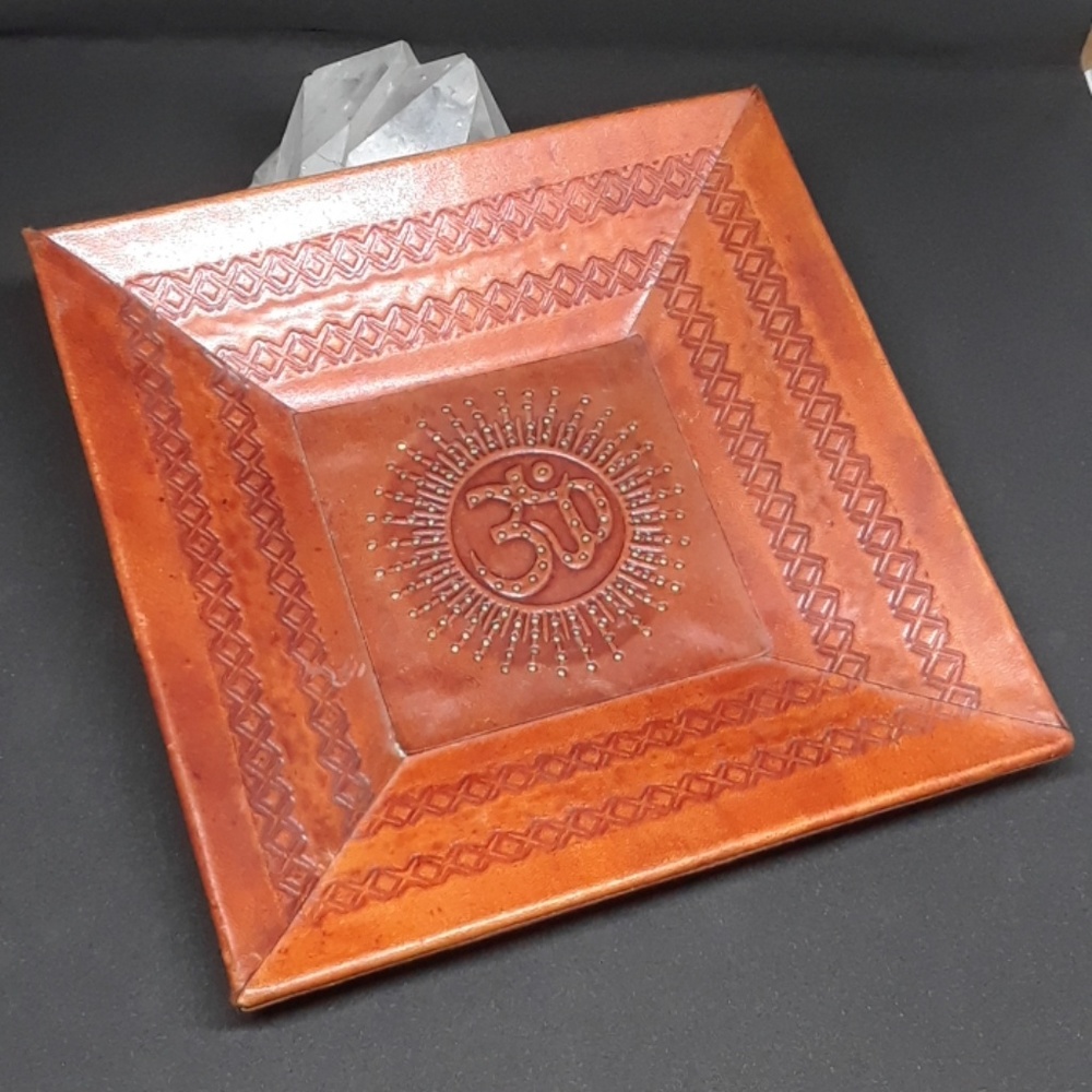 Ohm Symbol Leather Bowl